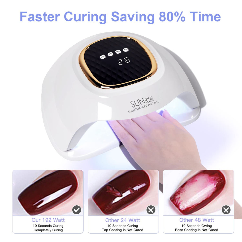 MIRAGE LAYON UV Nail Lamp - Fast Drying, Powerful & Efficient LED Nail Lamp with 4 Timing Settings & Infrared Automatic Sensor Professional UV Light for Home Salon Nail Art Tools