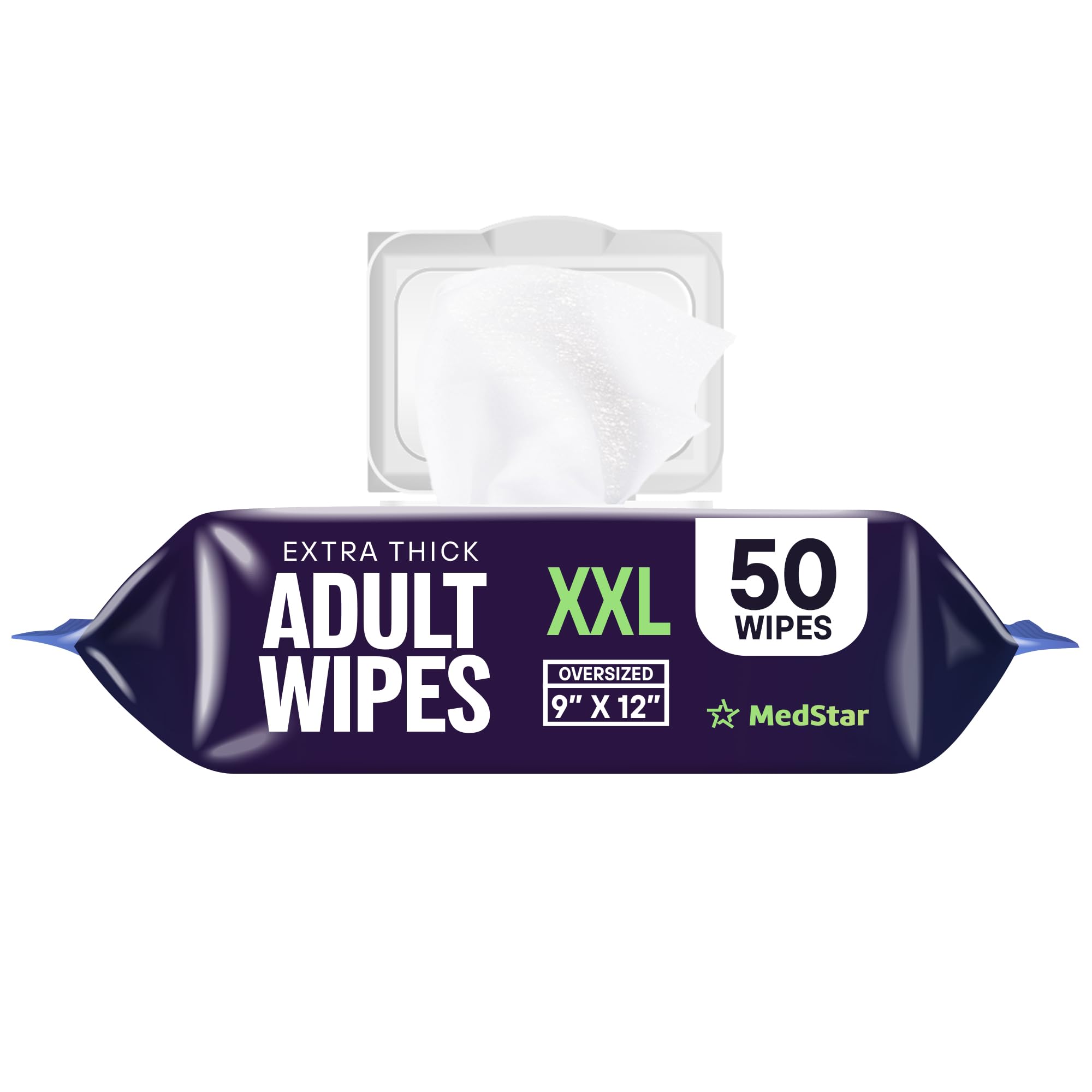 Adult Wipes for Elderly 1 Pack - Hospital Grade Extra Large Extra Thick Disposable Washcloths for Adult No-Rinse Bathing & Shower Alternative - Fragrance-Free XXL
