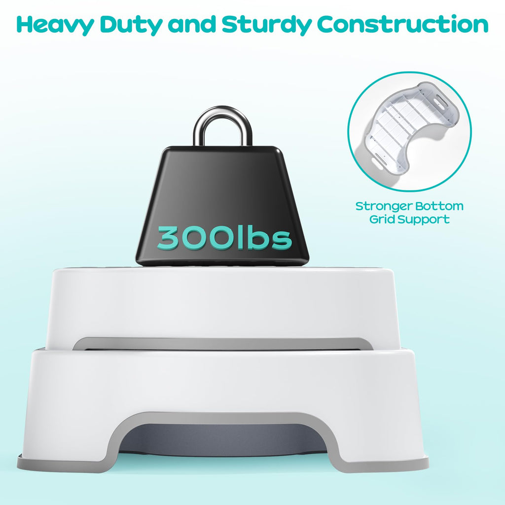 Squatting Potty for Adults, 16.7" Toilet Stool Squat Adult, Bathroom Stool Heavy Duty, Anti Slip Toilet Step for Bathroom