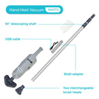 Intex Rechargeable Handheld Pool Vacuum Cleaner with 94” Telescoping Pole, 2 Brush Heads, & Shaft Adapter for PureSpas & Pools