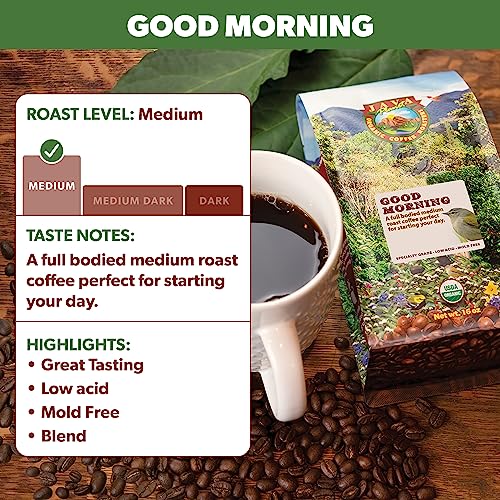 Java Planet Organic, Good Morning Blend Medium Roast, Smooth Full Flavored Organic Coffee Beans, Low Acid, Whole Bean Coffee 1LB Bag