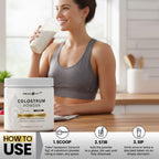 Peacock Max Colostrum Powder – 60g (30 Servings), Unflavored Bovine Colostrum Supplement, Superfood for Hair, Skin & Gut Health, Gluten-Free, Non-GMO