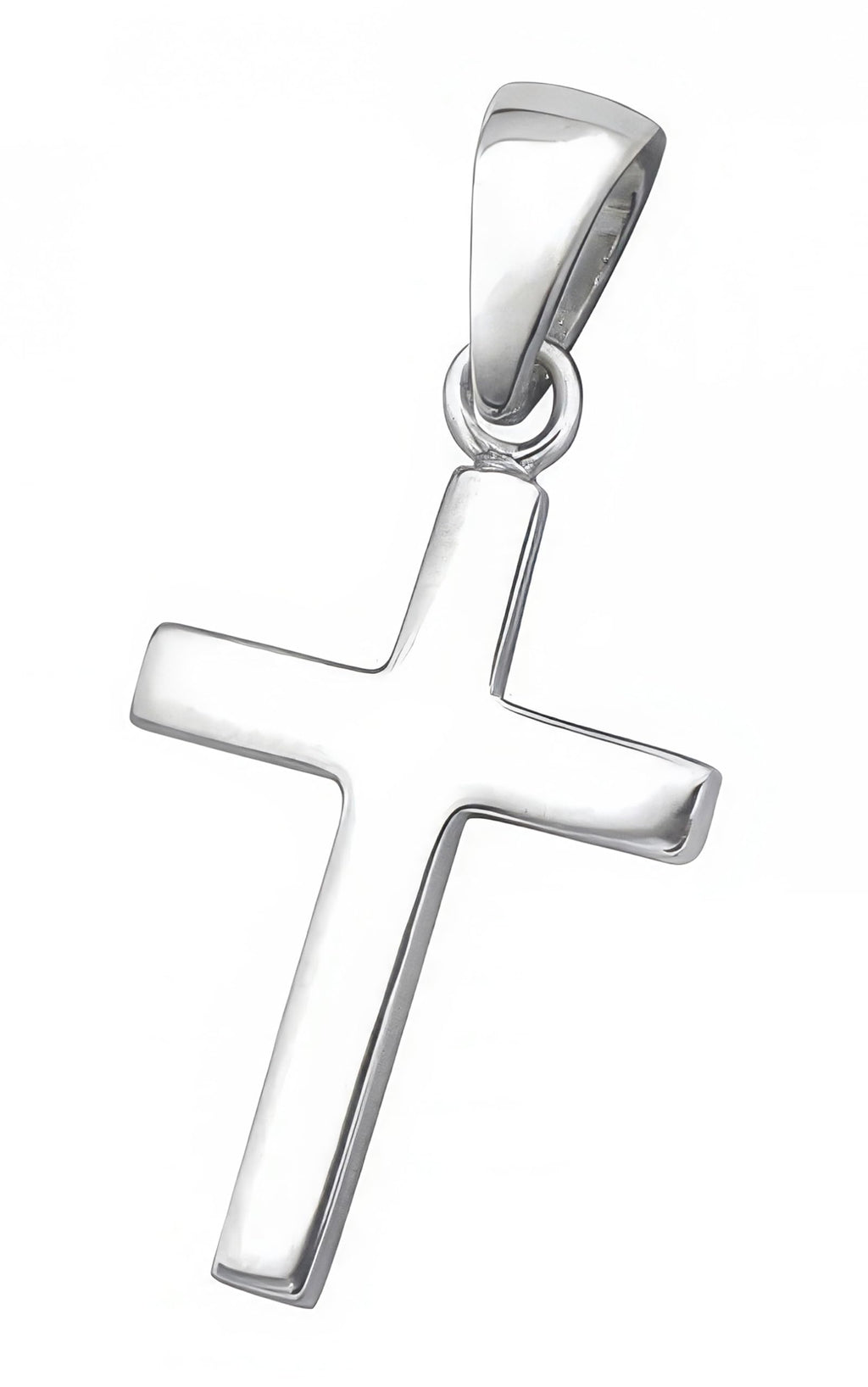 SAE99 925 Sterling Silver Cross Pendant Charm, Very Tiny Minimalist Faith Religious Jewelry