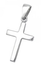 SAE99 925 Sterling Silver Cross Pendant Charm, Very Tiny Minimalist Faith Religious Jewelry