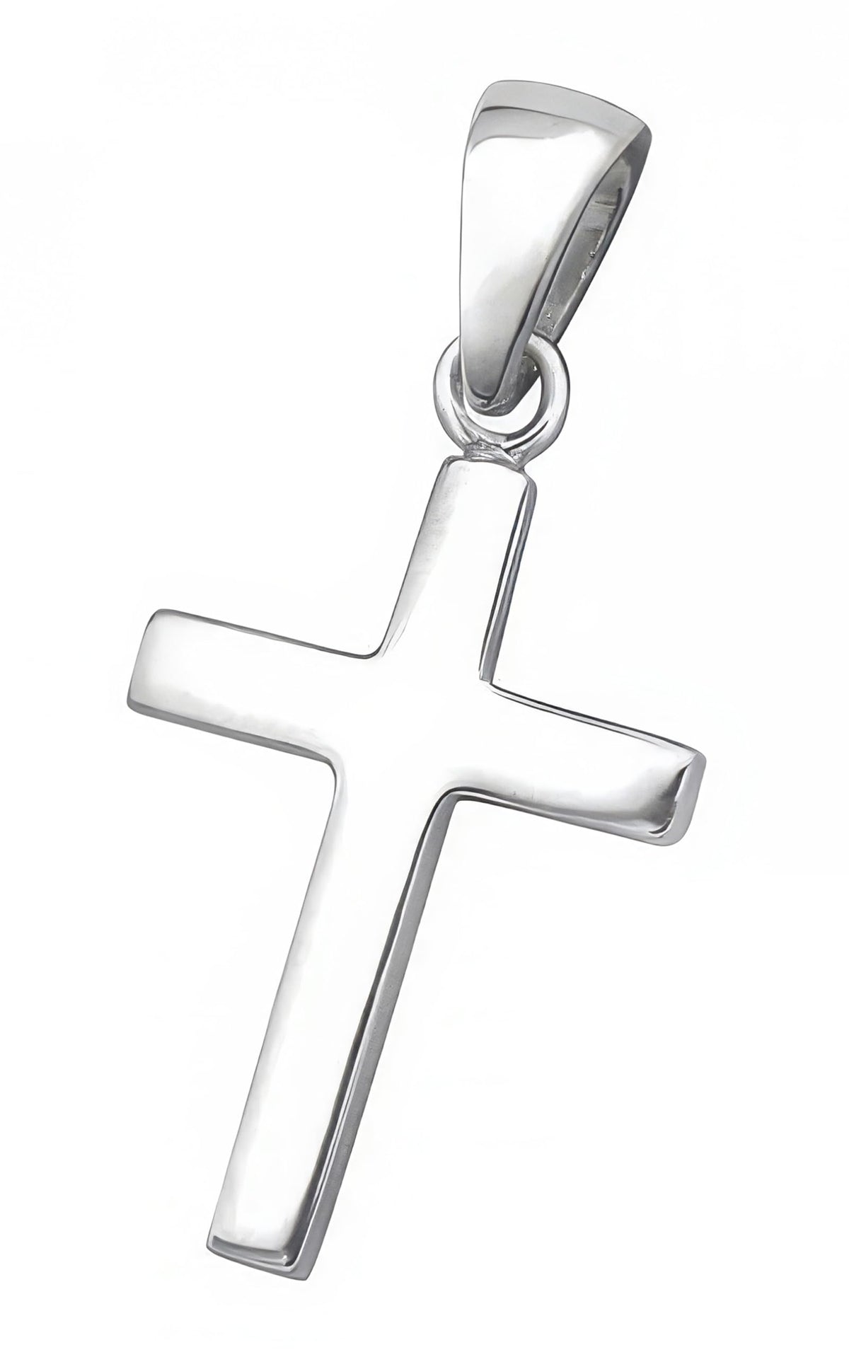 SAE99 925 Sterling Silver Cross Pendant Charm, Very Tiny Minimalist Faith Religious Jewelry
