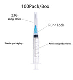 3ml Syringe with 23G 1In Needle - Disposable Individual Packaging (3ML-23G-100PACK)