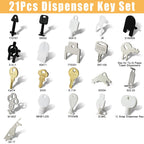 21 Pcs Dispenser Key Set for Waffle San Ja-mar Geo-rgia Pa-cific to-rk Kim-berly Cl-ark Bra-dley Paper Towel Toilet Paper Soap Dispensers Replacement Keys Cat 74 E114 Key