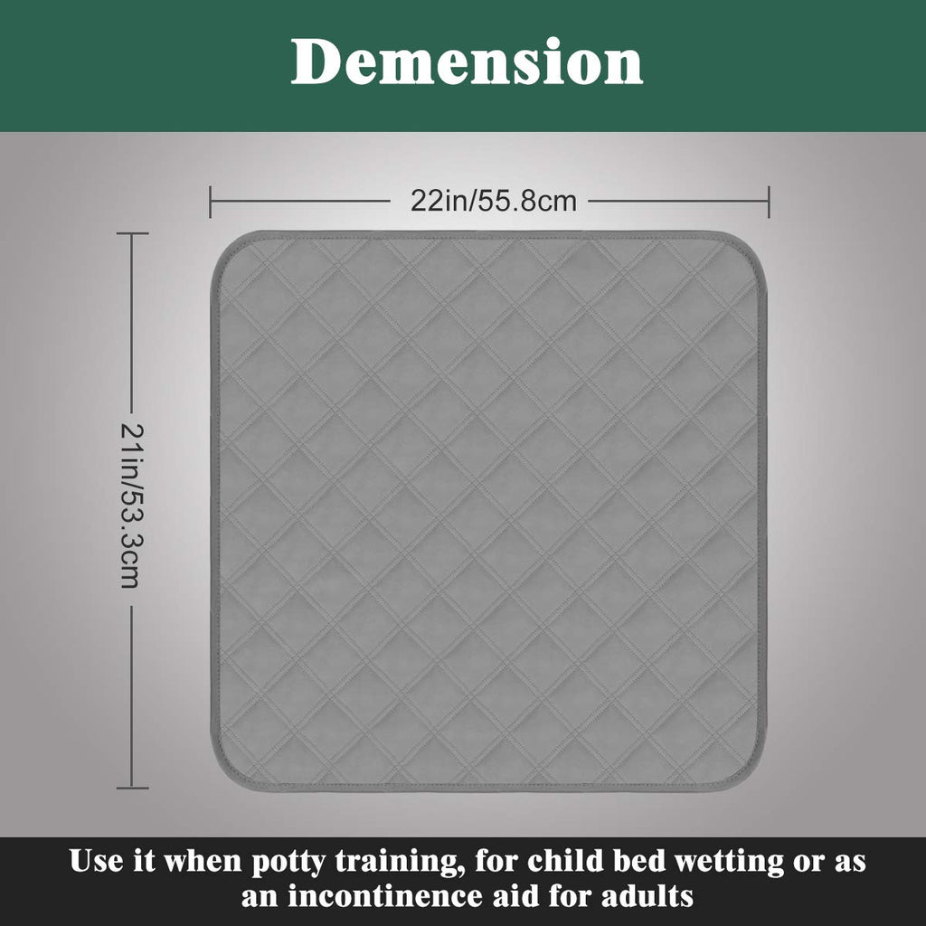 Waterproof Chair Pads for Incontinence 2Pcs Resuable Washable Seat Protector Pads for Incontinence for Senior Toddlers 22"X21" Black