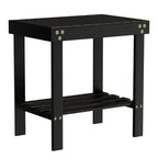 Glavbiku Bamboo Shower Bench, Shower Stool for Shaving Legs with Non-Slip Feet Storage Shelf Safe and Stable, Kids Adults Sauna Chair for Spa, Bathroom, Bedside, Living Room, Outdoor Side Table