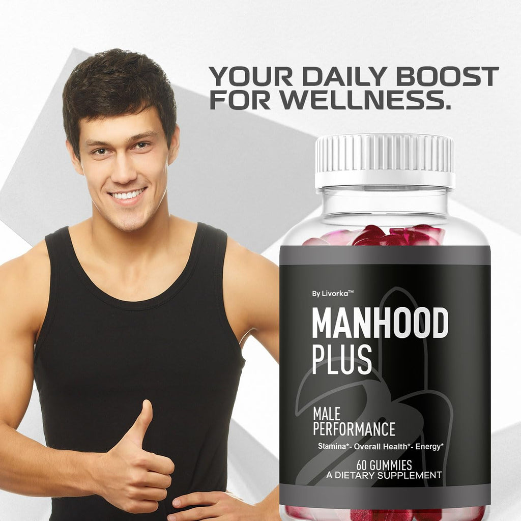 (3 Pack) Manhood Plus - Manhood Plus Gummies For Men, Manhood Plus 1050mg Gummies, Manhood Plus Supplement Support Gummies Premium Formula, Manhood Plus Natural Formula, 180 Gummies For 3 Months