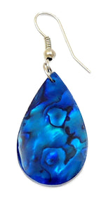 Swimmi Genuine Blue Paua Abalone Shell Teardrop Dangle Earrings GA249-A