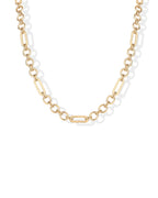 PAVOI Paperclip Chain Necklace, 14K Gold Plated, Yellow Gold, 16" + 2", Y