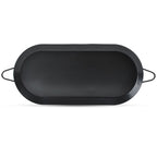 Alpine Cuisine Nonstick Oval Comal Griddle 17.5x8-Inch - Black Carbon Steel Tortilla Comal with Double Handle - Durable, Heavy Duty Comal for Cooking - Even-Heating