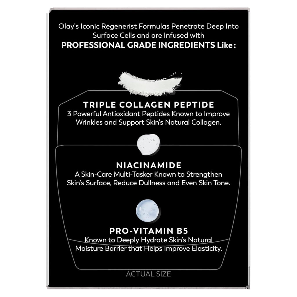 Olay Face Moisturizer, Regenerist Micro-Sculpting Cream for Women, Fragrance-Free - Anti-Aging, Anti-Wrinkle, Firming Skin Care - Triple Collagen Cream, Peptide, Hyaluronic Acid, Niacinamide, 2.6oz