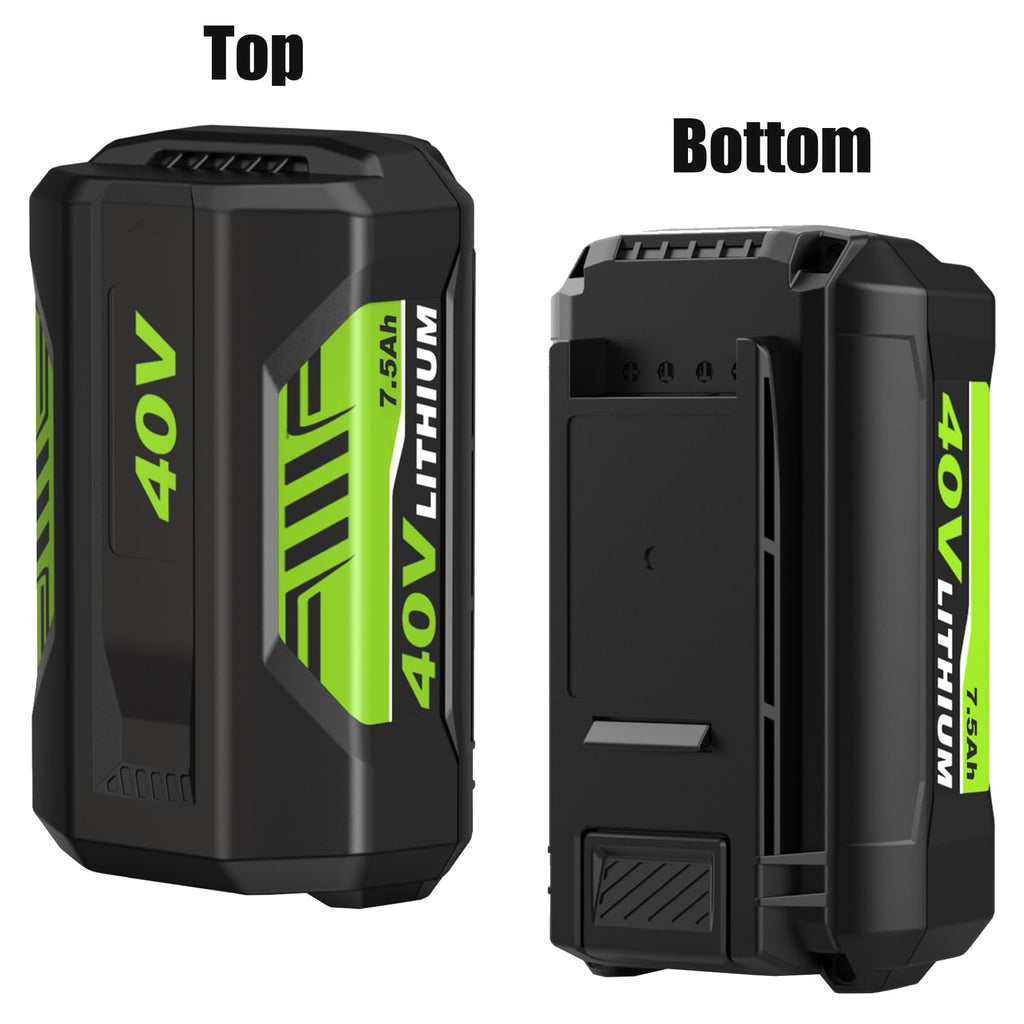 7500mAh Replacement for Ryobi 40 Volt Battery Lithium ion Compatible with Ryobi 40V Battery 7.5Ah OP4075A OP40602 OP40401 OP4026 OP40261 OP4050 OP40601 OP4030 Power Cordless Tools 2 Pack (Green)