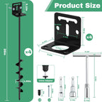Ciyivak 26" Ground Anchors Screw in Heavy Duty, Mobile Home Anchors - Shed Anchor Kit with L Bracket & Drill Adapter, Earth Anchor for Swing Sets, Trampolines, Carports, Storage Sheds, Fences (4×26in)