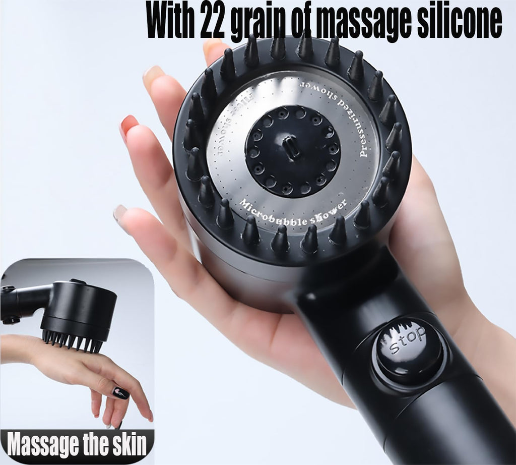 Shower Head with Handheld, Shower Heads High Pressure, High Flow Even with Low Water Pressure-Hand Held Showerhead Set,3 Modes Filtered Showerhead with 59″Replacement Hose/Bracket/Cotton Filters
