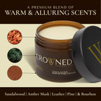 Crowned Skin King Cologned Body Butter for Men | Warm & Sensual | New Moisturizing Formula Scented with Sandalwood & Leather | Infused with Organic Shea & Mango Butters | All-Day Fragrance | 4.4oz