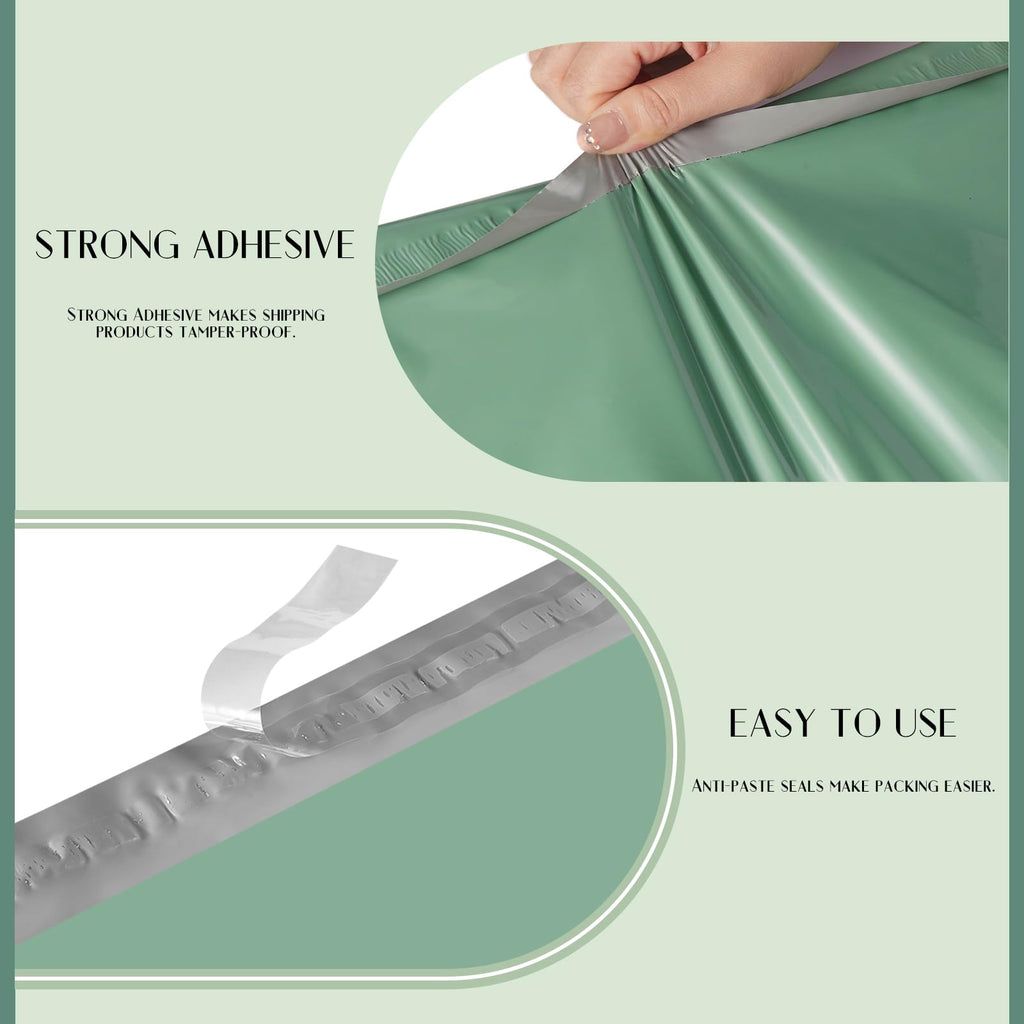 Metronic Large Poly Mailers 24x24 100 PCS, Strong Adhensive Shipping Bags for Clothing, Waterproof Shipping Envelopes for Small Business, Tear-resistant Mailers Poly Bags in Grayed Jade Green