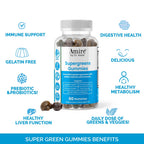 Amire by Dr. Awan Super Greens Gummies, Fruits & Veggies Supplement, Green Superfood for Immunity, Metabolism, Liver Function & Nervous System, Essential 8 Greens, 240ct, 4-Months Supply