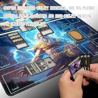 MTG Playmat Size 24x14in Free Bag Non-Slip Backing Printing, Ideal for Card Game Enthusiasts TCG Playmat (Lightning Lord-Deck)