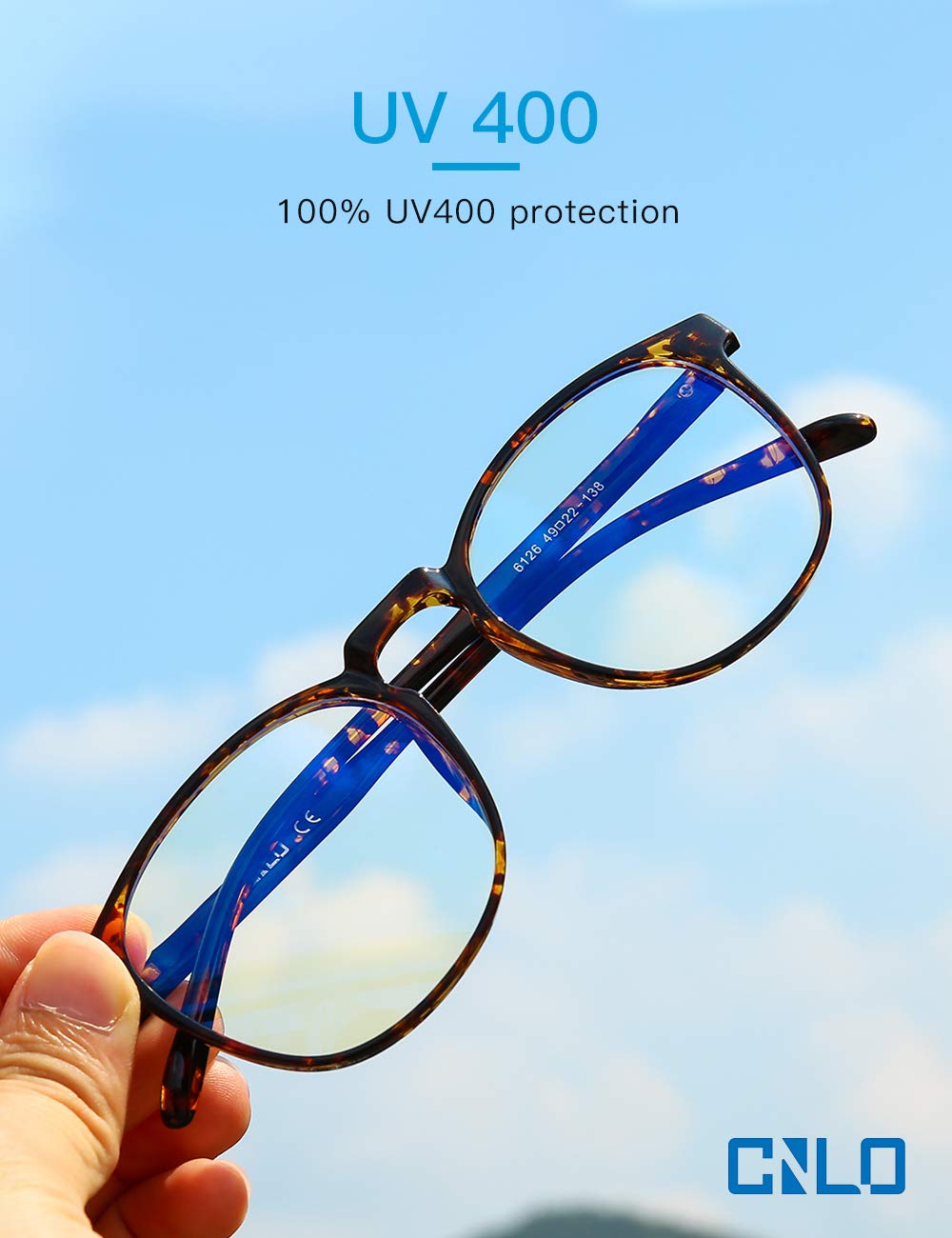 CNLO Blue Light Blocking Glasses,Computer Glasses,Anti Eyestrain, Lightweight Frame Eyeglasses,Men/Women… (Amber)