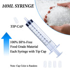 100 Pack 10ml Syringes with Cap, Luer Slip Tip, 10cc syringe Whole Pack Bulk Sterile Sealed, No Needle