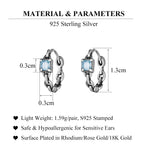 SLUYNZ 925 Sterling Silver Blue CZ Hoop Earrings for Women Teen Girls Retro Huggie Hoop Earrings