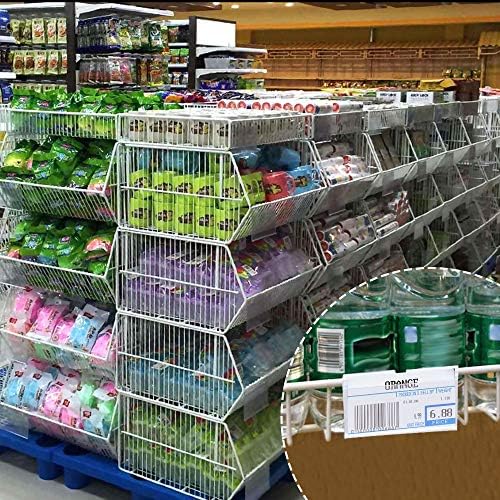 50 Pcs Plastic Wire Shelf Label Holders, 3" x 1.65" Clear Price Tag Holder with Double Snap Lock Closure - Reusable Plastic Basket Label Holders for Market, Retail Shop, and Pantry
