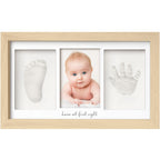 KeaBabies Baby Hand and Footprint Kit, Clay Keepsake Frame (Ash Wood)