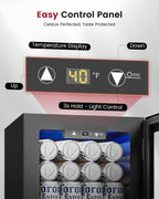Feelfunn 24 Can Beverage Refrigerator, Mini Fridge, Black