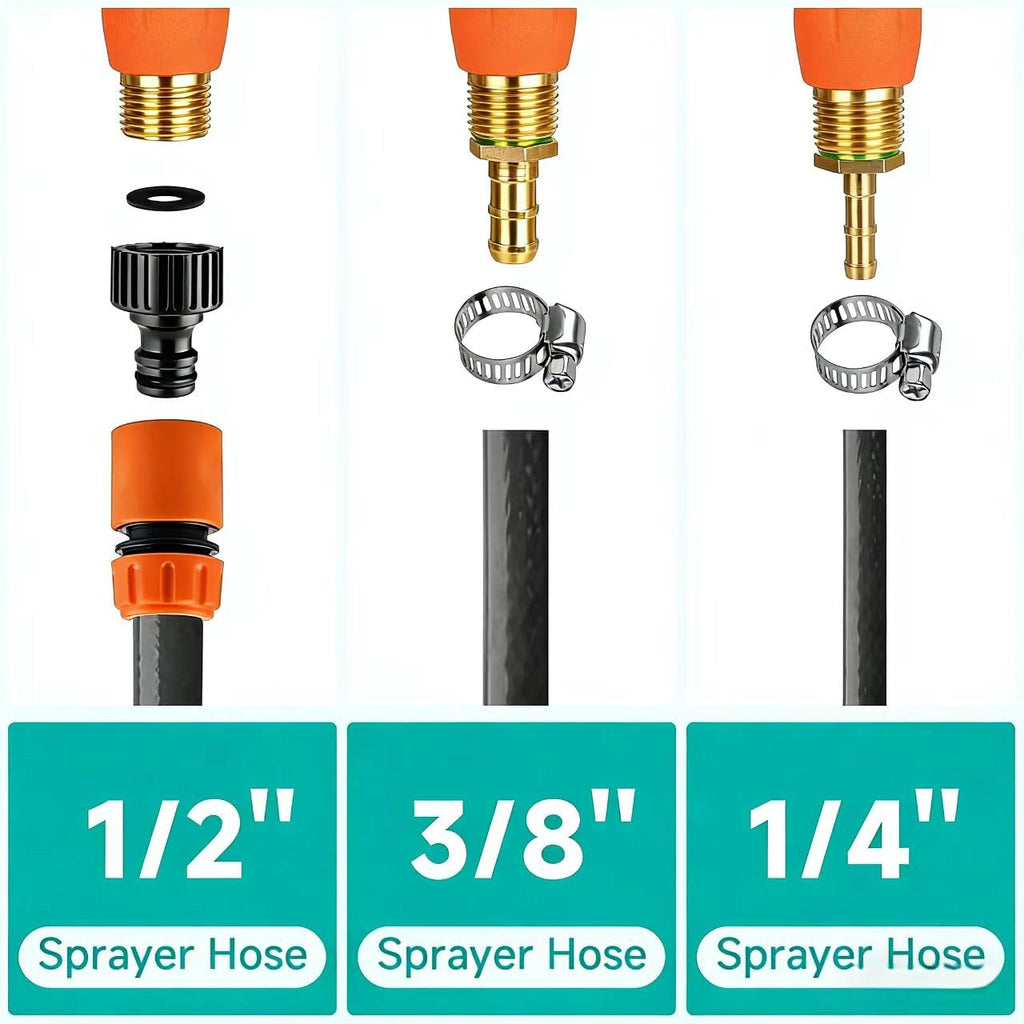 VANPET All Metal Sprayer Wand,1/4" & 3/8" & 1/2" Hose Fittings Sprayer Wand Replacement, Stainless Steel Sprayer Wand with Shut off Valve & 2 Hose Clamps (29 Inches Sprayer Wand)