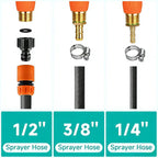 VANPET All Metal Sprayer Wand,1/4" & 3/8" & 1/2" Hose Fittings Sprayer Wand Replacement, Stainless Steel Sprayer Wand with Shut off Valve & 2 Hose Clamps (29 Inches Sprayer Wand)