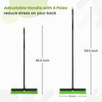 18” Indoor Shop and Garage Push Boom with Soft Bristles, Heavy Duty Brush Broom with 59” Long Handle for Commercial & Residental Floor Cleaning Sweeping