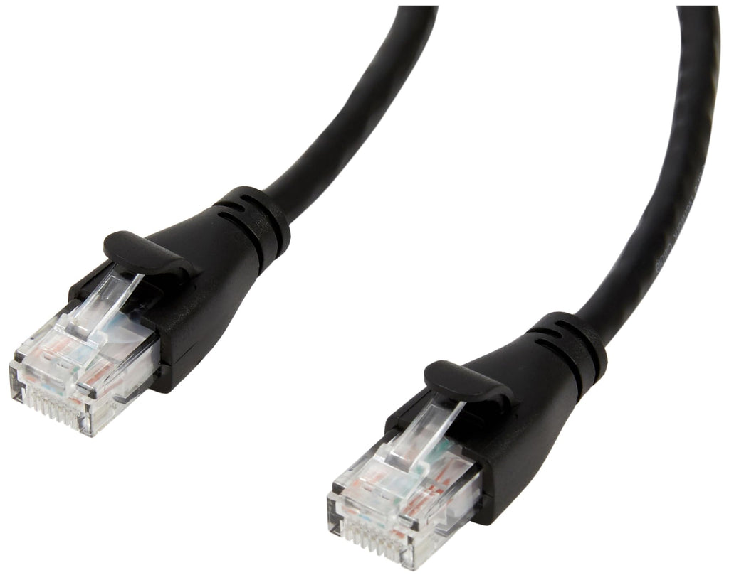Amazon Basics RJ45 Cat-6 Ethernet Patch Internet Cable, 1Gbps Transfer Speed, Gold-Plated Connectors, 50 Foot, for PC, TV, Tablet, Router, Printer, Black