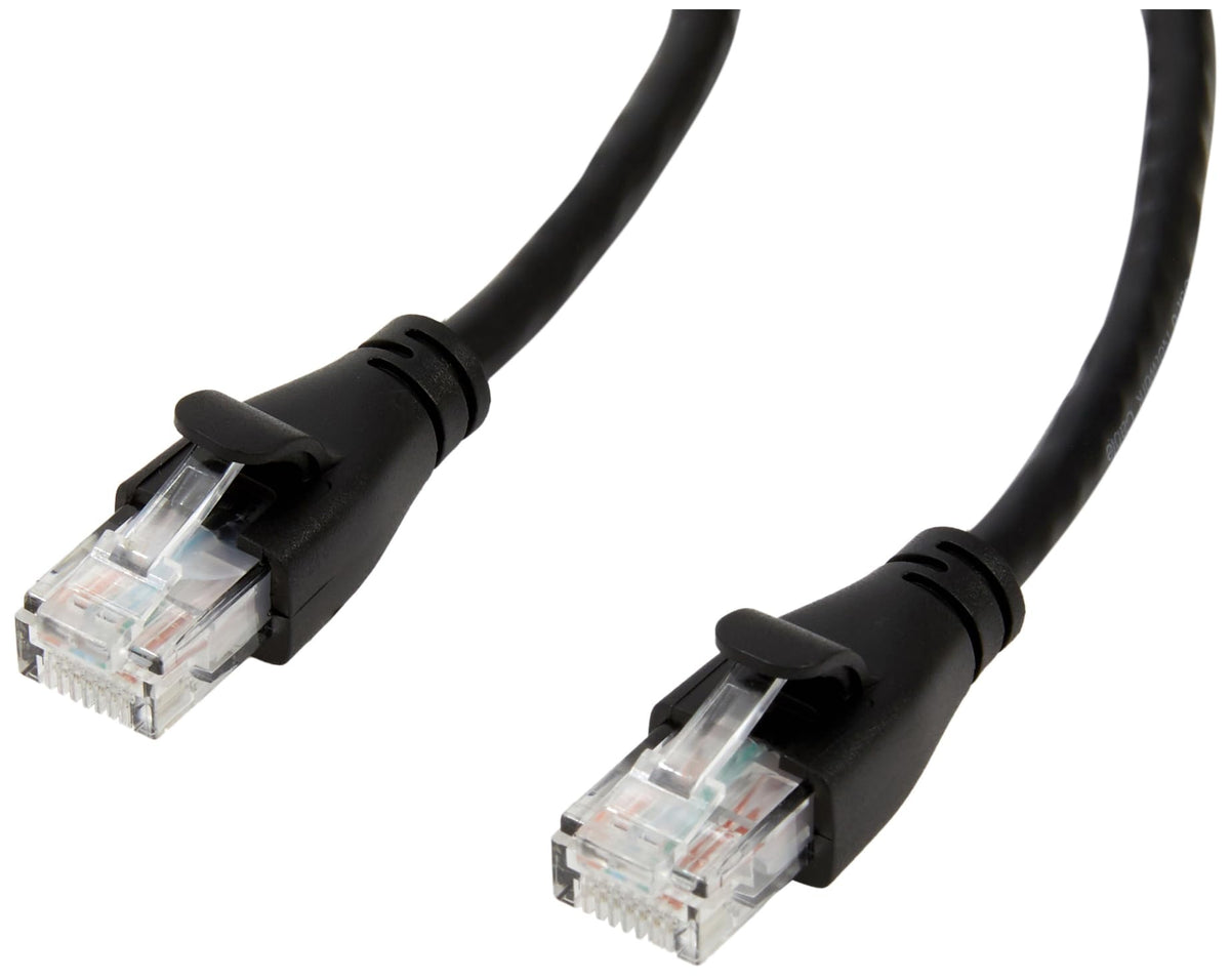 Amazon Basics RJ45 Cat-6 Ethernet Patch Internet Cable, 1Gbps Transfer Speed, Gold-Plated Connectors, 50 Foot, for PC, TV, Tablet, Router, Printer, Black
