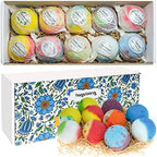 Bath Bombs Gift Set, 10 Organic Bubble Bombs, for Valentine’s Day, Christmas