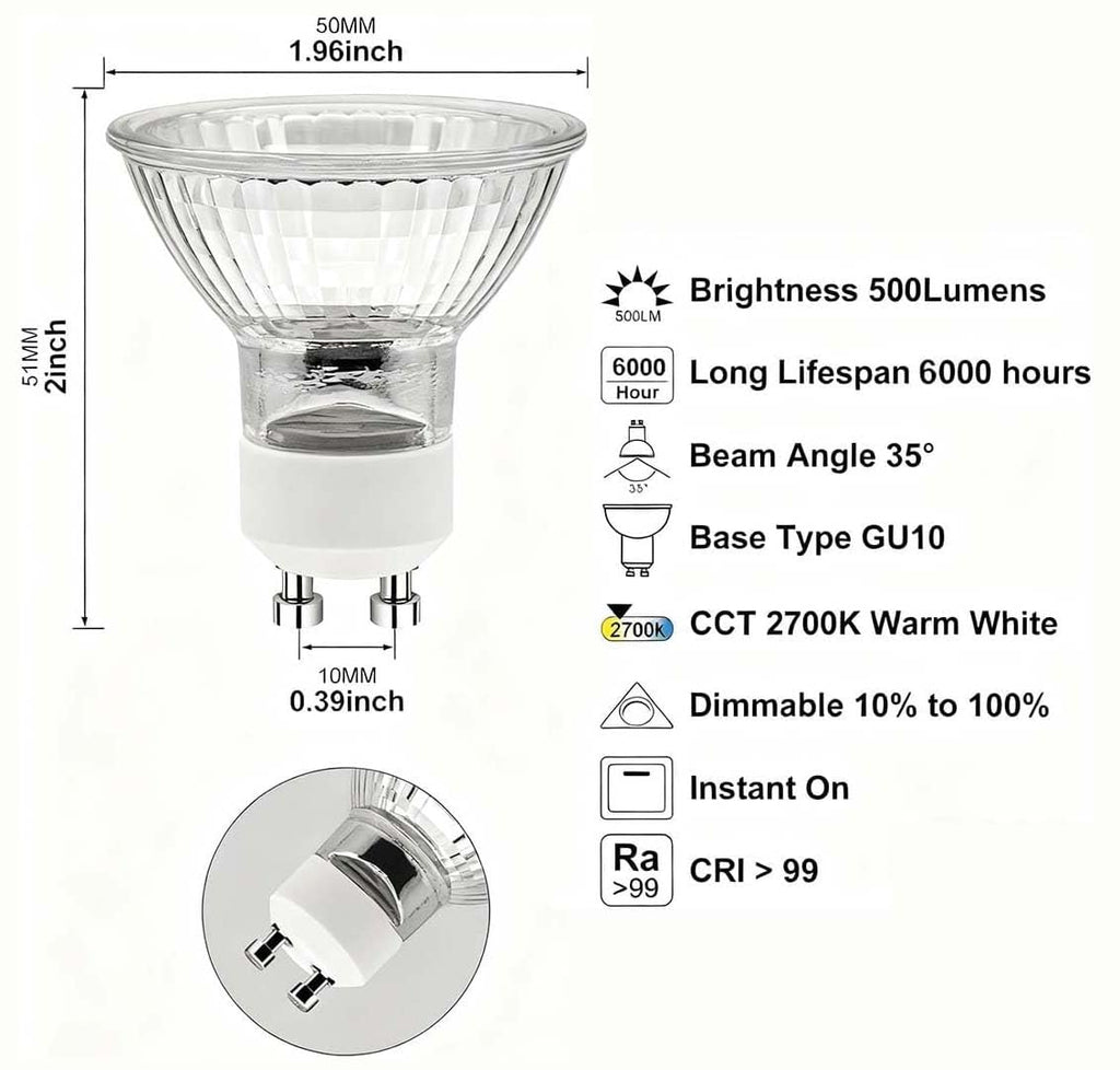 RMFSH Candle Warmer Lamp Bulb 6 Pack, GU10 Halogen Bulb 110-130V 50W