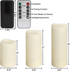 YOROXRG Set of 24 Waterproof Outdoor Flameless Candles, LED Candles with 4 Remote and Timer,(H 4" 5" 6" x D 2.2"),for Halloween Wedding Festiv