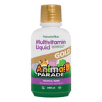 NaturesPlus Animal Parade Gold Children's Liquid Multivitamin, 16 fl oz - Natural Tropical Berry Flavor - Immune Support Supplement - Gluten Free, Vegan - 32 Servings