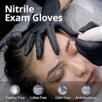 SwiftGrip Black Nitrile Exam Gloves, Disposable Latex Free for Medical, Cooking & Esthetician, Food-Safe Rubber Gloves, Powder Free, Non-Sterile, 1000ct Case (X-Small)