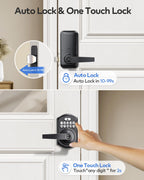 TEEHO TE004 Keyless Entry Keypad Door Lock with Handle - Smart Digital Electronic Lock for Interior Door with Anti-Peeping, Auto Lock & Passage Mode - Easy Installation - Matte Black