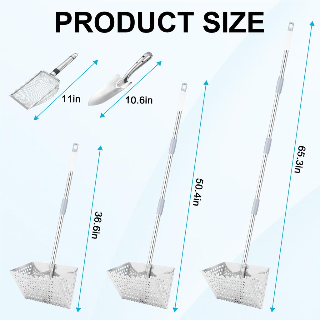 Sand Rake for Beach,, 65 Inches Long Handle Sand Sifter for the Beach