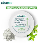 Primal Life Organics - Dirty Mouth Toothpowder, Tooth Cleaning Powder, Flavored Essential Oils with Natural Kaolin & Bentonite Clay, Good for 200+ Brushings, Organic, Vegan (Sweet Spearmint, 1 oz)