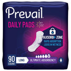 Prevail Bladder Control Pads for Women with MaxSorb+ Zone, 90 Count