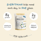 Nurished Vanilla Mighty Milk - Kids All-in-One Daily Protein Powder & Multivitamin Boosted with 2 Billion Probiotics & Organic Spinach - Natural Flavors, Colors & Sweeteners - 15-30 Servings
