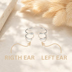 Solid Sterling Silver Double Huggie Hoop Twist Earrings for Single Piercing. Tiny Spiral Huggie Hoop Illusion Earrings. 19 Gauge (1 Pair)