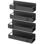 HuggieGems Metal Magnetic Spice Rack for Refrigerator Black, 4 Pack
