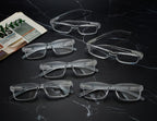 LUR READING GLASSES 6 Pack Spring Hinge Comfort Plastic Readers (Clear)