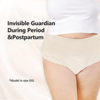 MOLLIS Disposable Period Underwear for Women, Postpartum Panties, Maternity Knickers Heavy Flow Leak Proof, Unscented, Beige, XXLarge, 16 Count